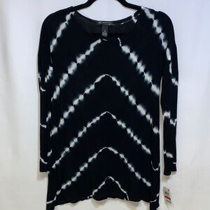 INC International Concepts Black and White Blouse
